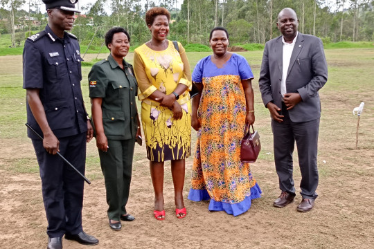 Principal (Grey Suit) with his visitors after passout Ceremony of the Cadres
